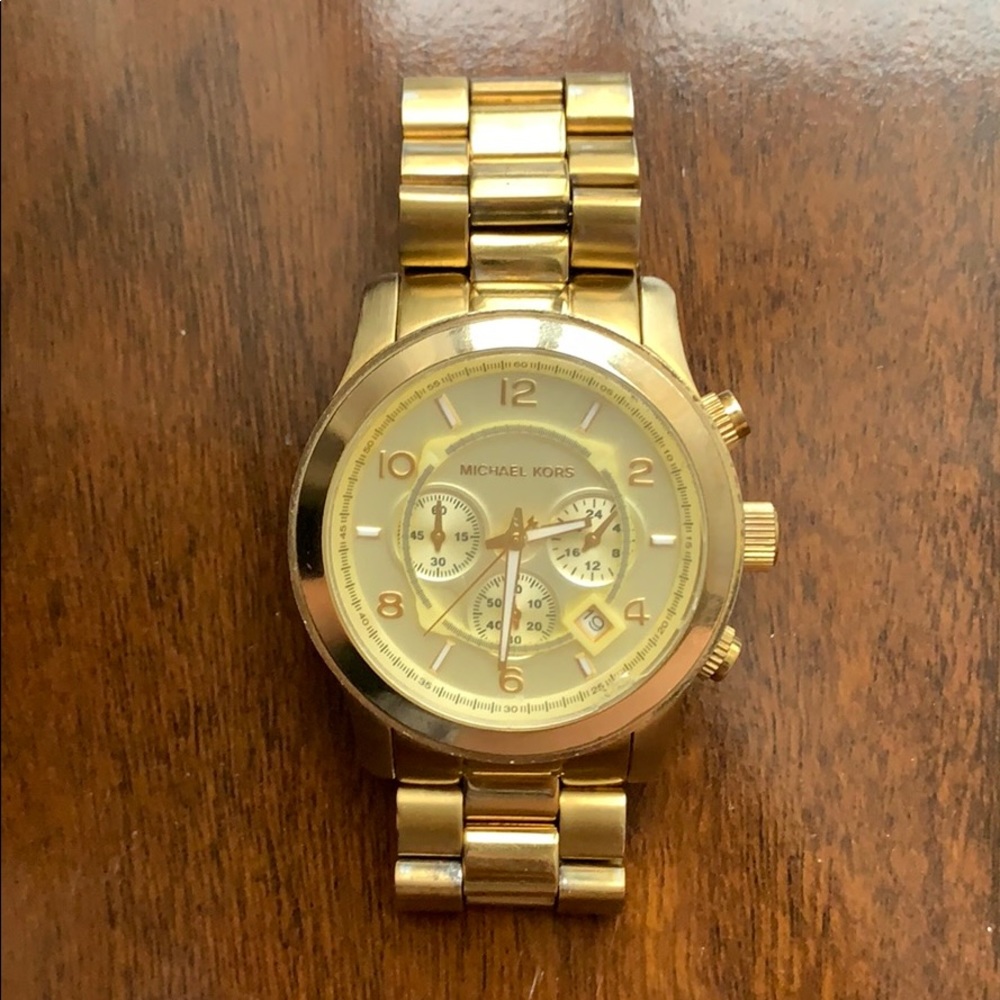 MK Runway Oversized Stainless Steel Watch- Gold